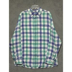 Ocean Coast Long Sleeve Button Up Collared 100% Linen Shirt Mens Size XL